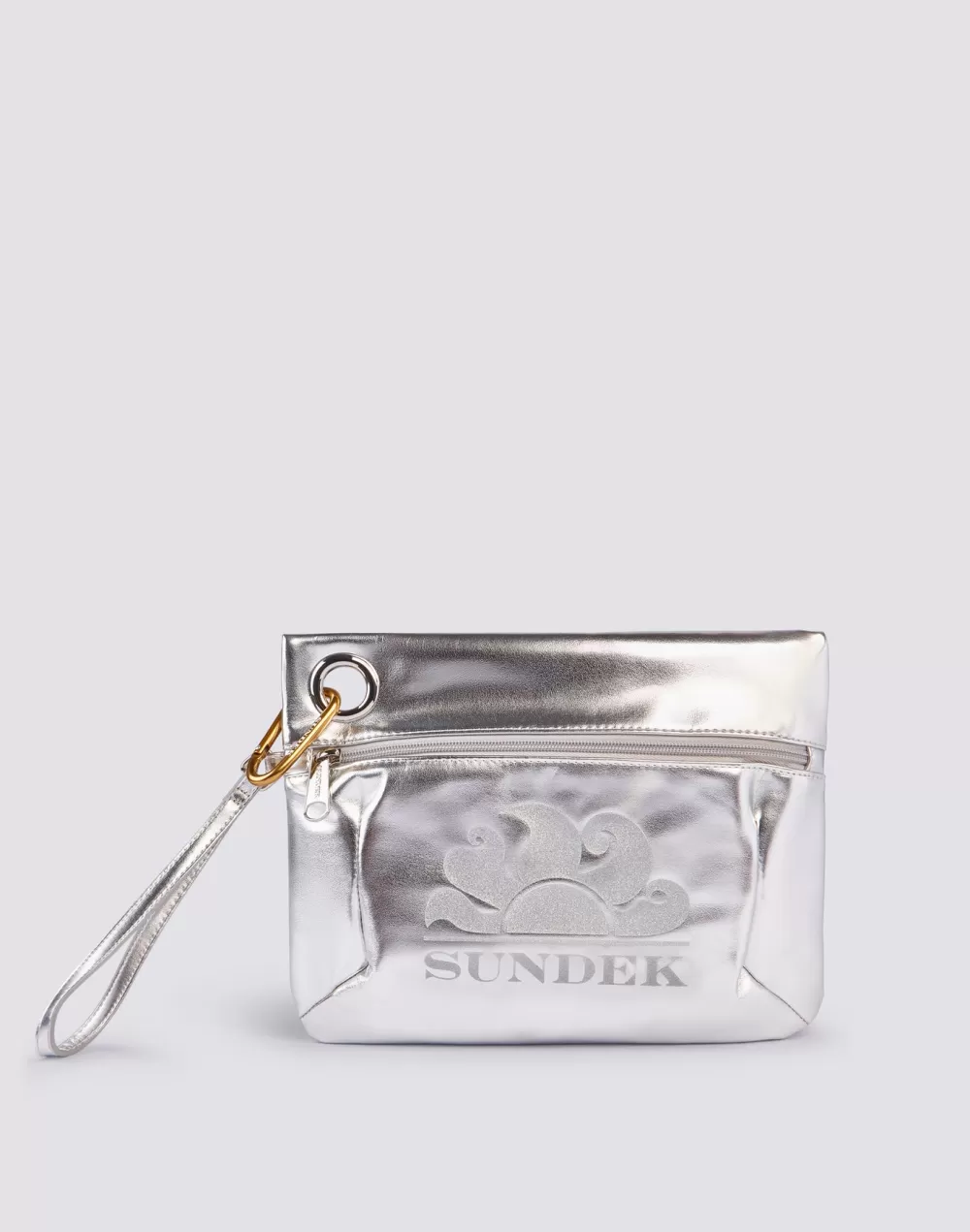 BORSA CLUTCH LAMINATA CON LOGO*Sundek Fashion