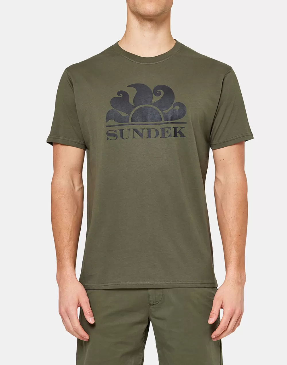 T-SHIRT GIROCOLLO CON STAMPA LOGO*Sundek Flash Sale