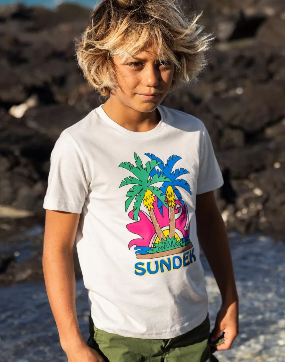 T-SHIRT MANICA CORTA STAMPA ISLAND*Sundek Hot